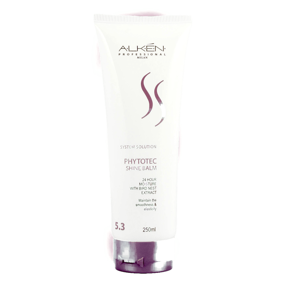 Alken System Solution 5.3 Phytotec Shine Balm in a white 250ml tube with a purple cap